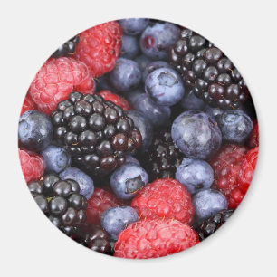 Frambuesas negras y el imán de la fruta del aránda