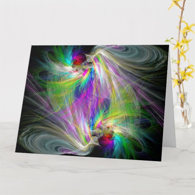 Frambuesas y palomas en blanco tarjeta grande (flor amarilla)