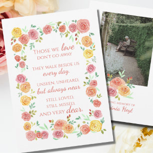 Frameable Memorial Poema Simpatía Rosas