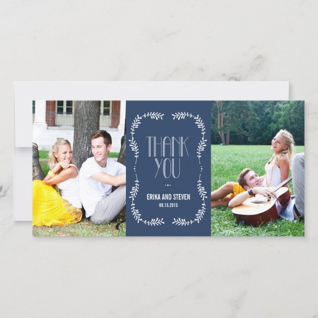 Framing Leaves Boda Gracias Armada De Tarjetas (Anverso)