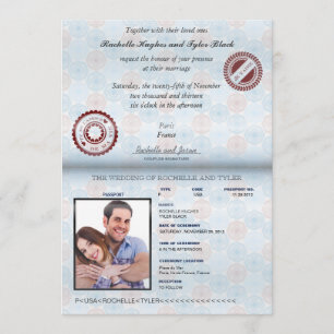 France Passport (rendido) Invitación de matrimonio