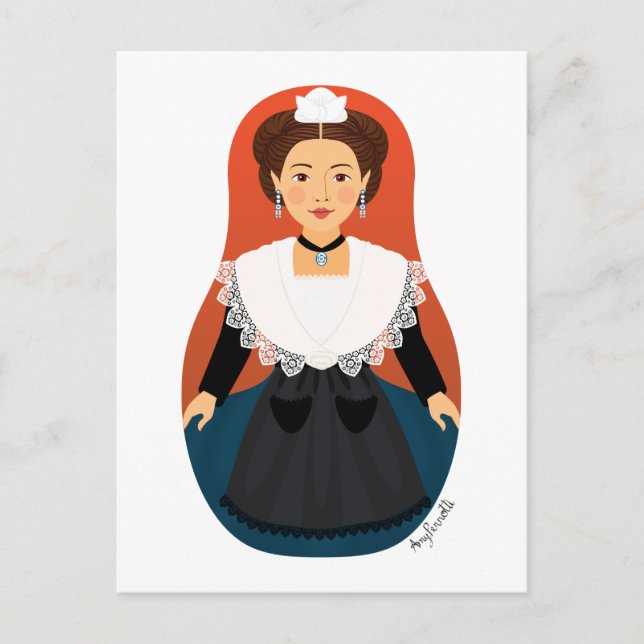 Francés, arles, postal Provence Matryoshka (Anverso)