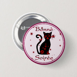 Francés: botón Bonne Soiree