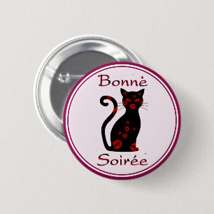 Francés: botón Bonne Soiree
