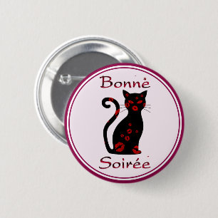 Francés: botón Bonne Soiree