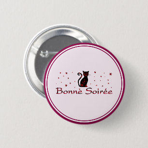 Francés: botón Bonne Soiree