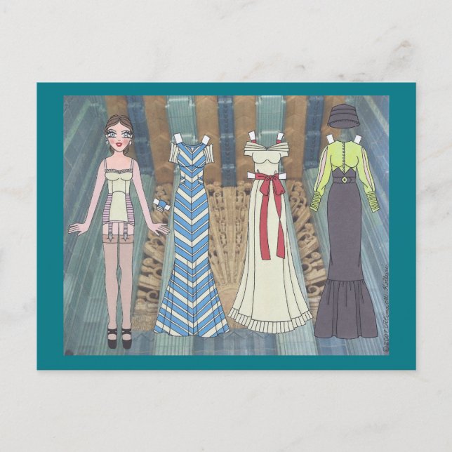 Frances, dama Art Deco de la postal de muñeca de p (Anverso)