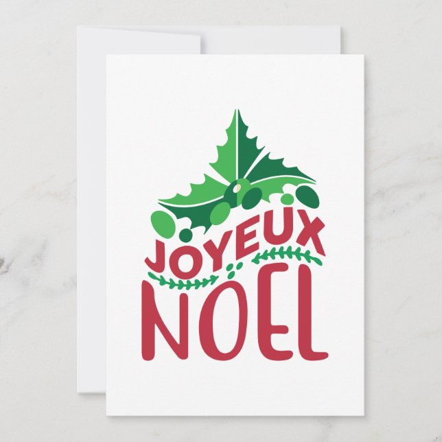 Francés Feliz Navidad Rojo Verde Personalizado  (Anverso)