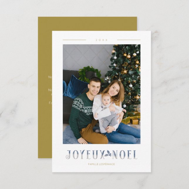 Francés Joyeux Noël Caligrafía Moderna Personaliza (Anverso / Reverso)