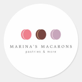 FRANCÉS MACARON TRIO LOGO 3 Pegatinas redondos