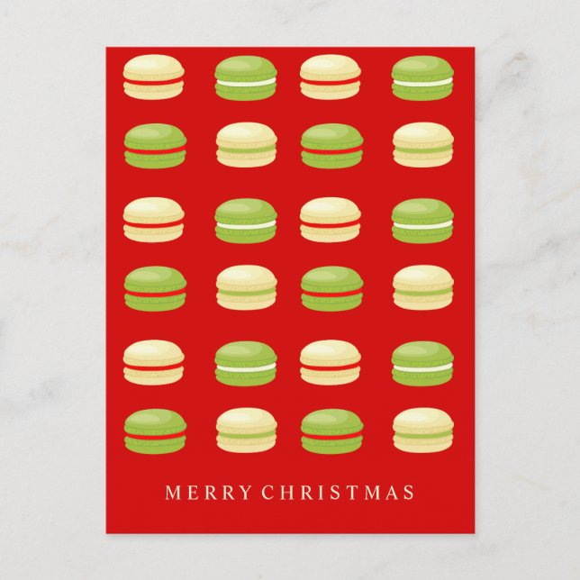Francés rojo Macarons del navidad verde y blanco (Anverso)
