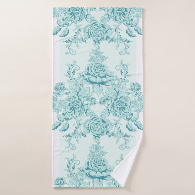 Francés,Vintage,shabby chic,patrón,victoriano,turq (Toalla de baño)