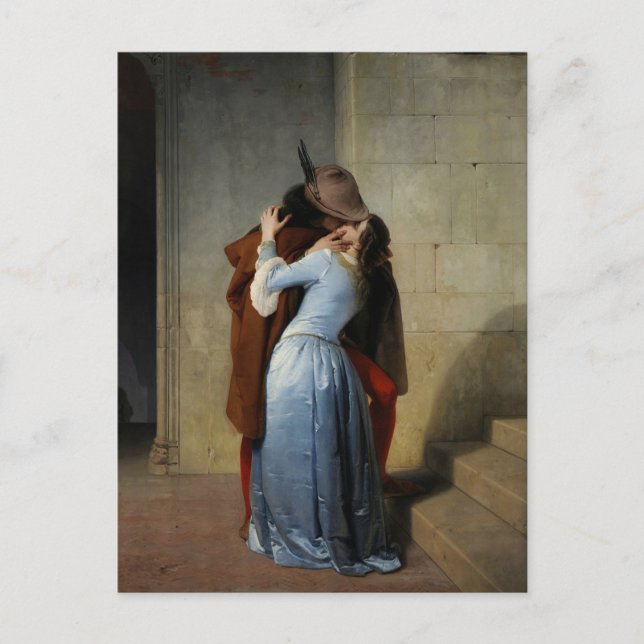 Francesco Hayez - La tarjeta postal del beso (Anverso)