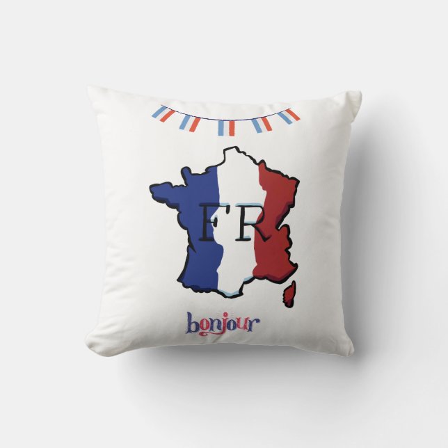 Francia - cojín con banderas francesas (Anverso)