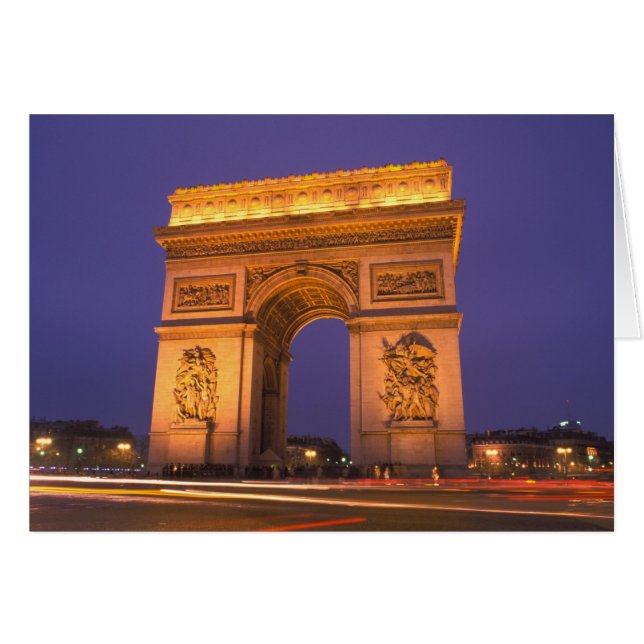 Francia, París, Arco de Triunfo al anochecer. (Anverso (Horizontal))