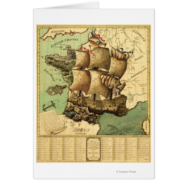 Francia representada como un mapa aeroespacial (Frente)