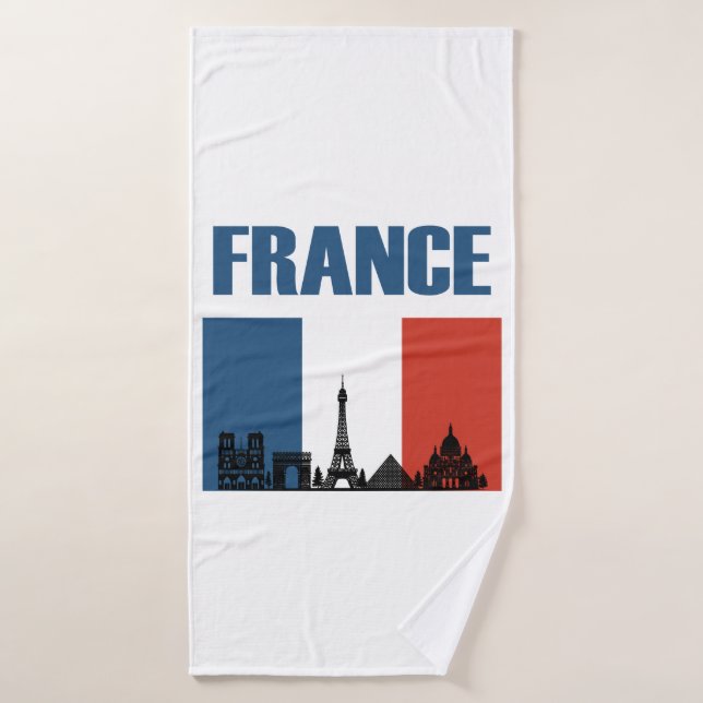 Francia Viaje - Bandera Francesa de la Línea Aérea (Toalla de baño)