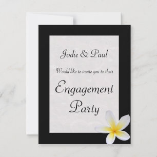 Frangipani Negro - Invitación de Boda - Compromiso