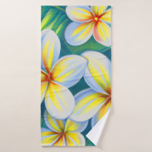 Frangipani pintura Toalla de baño tropical