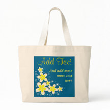 Frangipani Plumeria Azul Floral Grandes Bolsas De