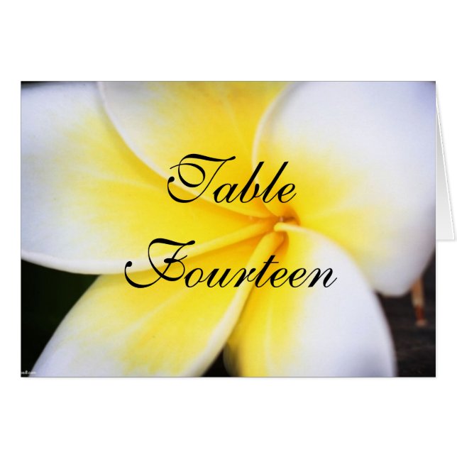 Frangipani - Tarjetas con números de tabla Boda (Anverso (Horizontal))