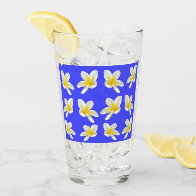Frangipanis de verano tropical, vidrio para beber (Anverso (hielo))