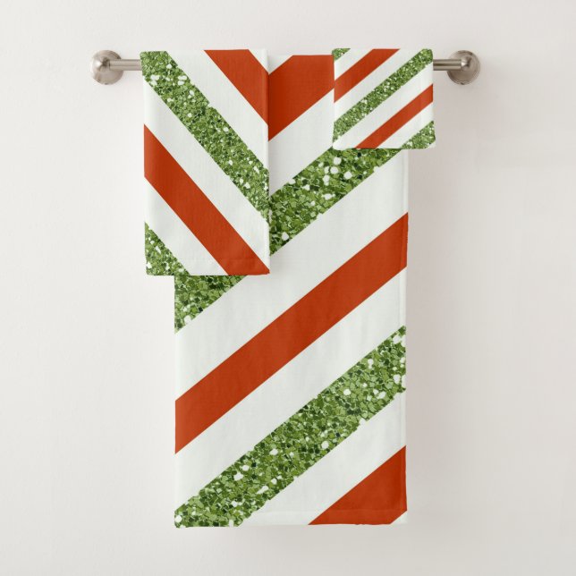 Franjas de purpurina rojas y verdes claras de fies (In situ)