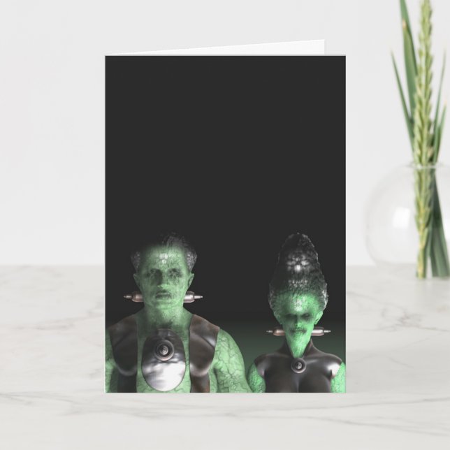 Frankenstein y novia - tarjeta de felicitación de (Anverso)