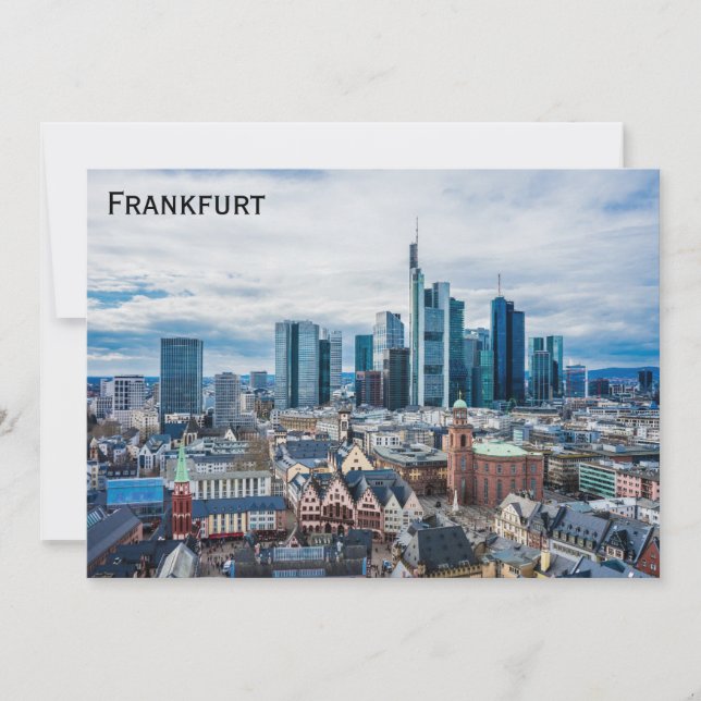 Frankfurt Alemania Skyline Photo Flat Card (Anverso)