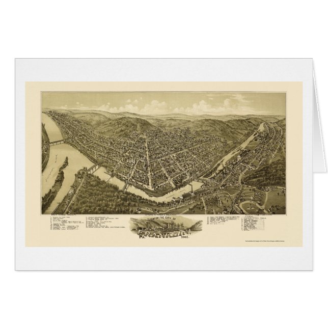 Franklin, mapa panorámico del PA - 1901 (Anverso (Horizontal))