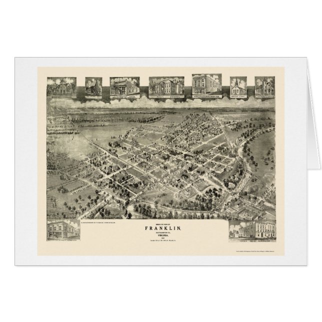 Franklin, mapa panorámico del VA - 1907 (Anverso (Horizontal))