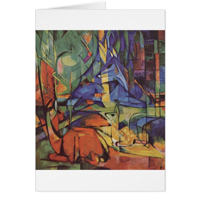 Franz Marc - ciervo en cervatillo de la luna (Frente)