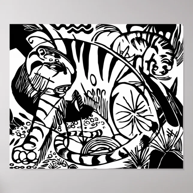 arte de tigre blanco y negro