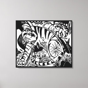 Franz Marc - Tigre negro y blanco - Arte abstracto