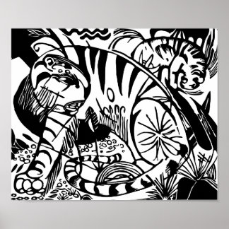 Franz Marc - Tigre negro y blanco - Arte abstracto