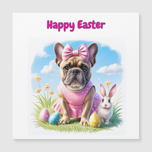 Französische Bulldogge Frohe Ostern French Bulldog (Anverso)