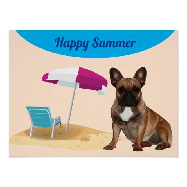  französische Bulldogge happy Summer Poster (Anverso)