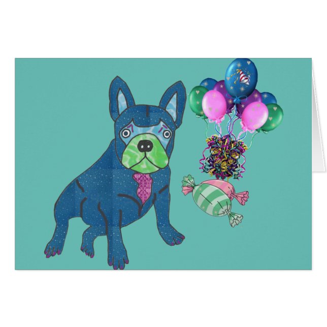 Französische Bulldogge Karte (Anverso (Horizontal))