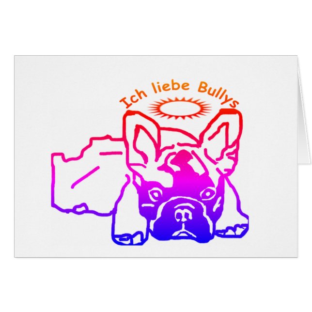 Französische Bulldogge Karte (Anverso (Horizontal))