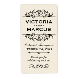 Frasco de Boda de marfil Frasco de Vino Etiquetas 