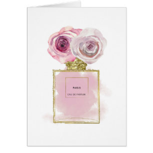 Frasco de perfume de moda floral rosas rosadas gla