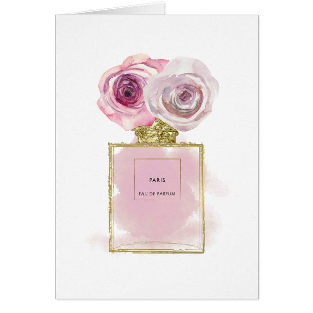 Frasco de perfume de moda floral rosas rosadas gla (Frente)