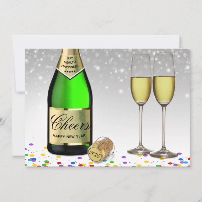 Frasco de vino de Año Nuevo 2025 (Anverso)