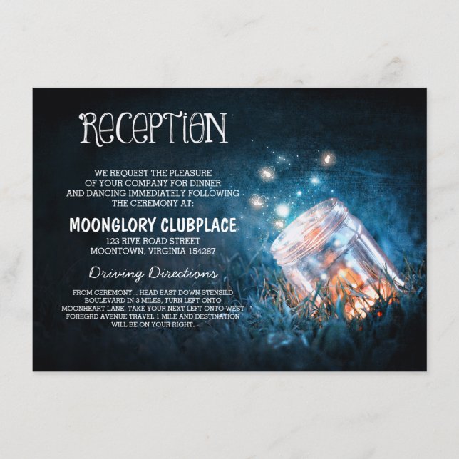 frascos de albañil luciérnagas azul boda recepción (Anverso)