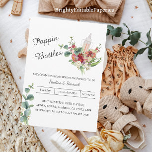 Frascos de Eucalyptus Poppin Invitación a Baby Sho