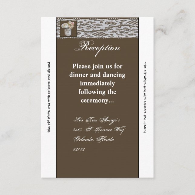 Frascos de Mason de tarjeta de recepción 3.5x7 con (Anverso)