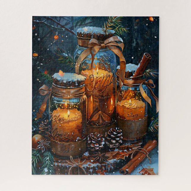 Frascos de velas Mason rompecabezas (Vertical)