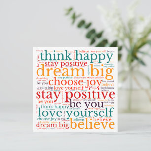 Frase positiva Patrón WordArt Multicolor Blanco