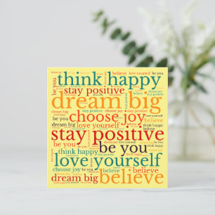Frase positiva WordArt Patrón Multicolor Amarillo