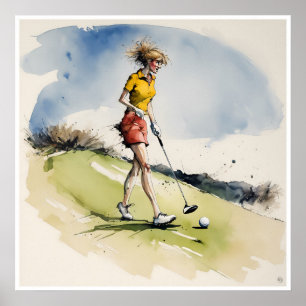 Frazzled Golfer - Impresión del arte del golf